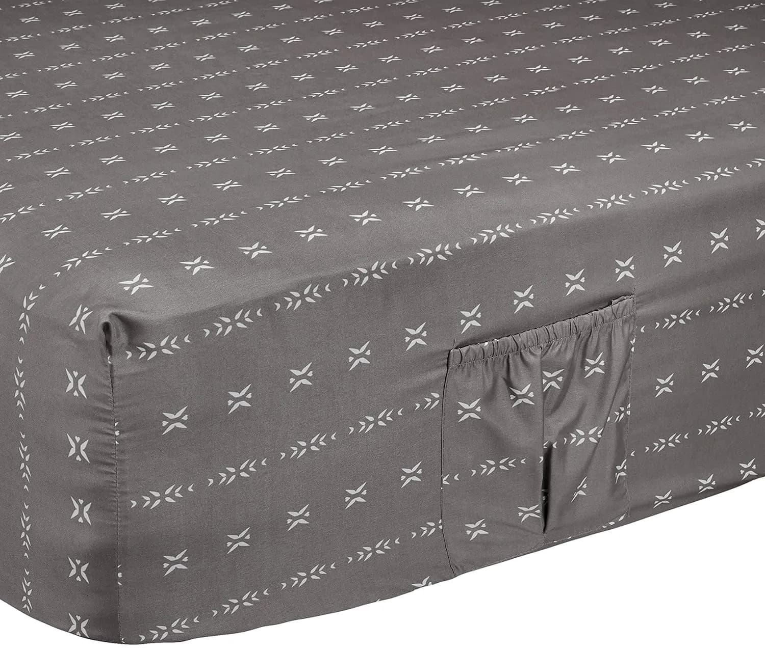 AmazonBasics College Dorm Queen Microfiber Sheet Set with Elastic Pockets – Grey Stripe