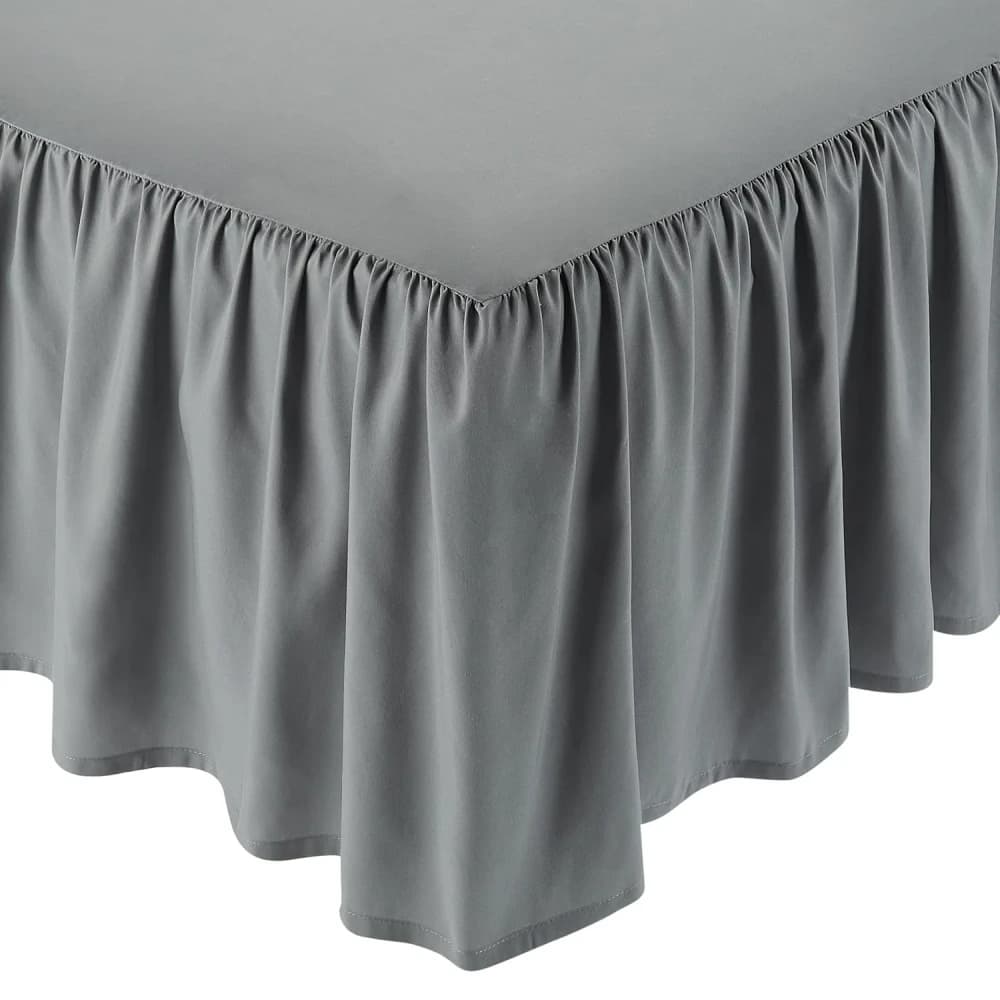 AmazonBasics Ruffled Bed Skirt – King, Dark Grey