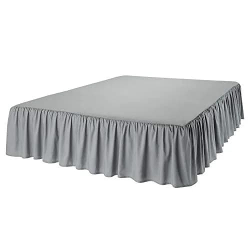 AmazonBasics Ruffled Bed Skirt – King, Dark Grey