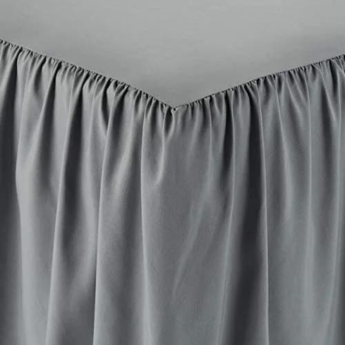 AmazonBasics Ruffled Bed Skirt – King, Dark Grey