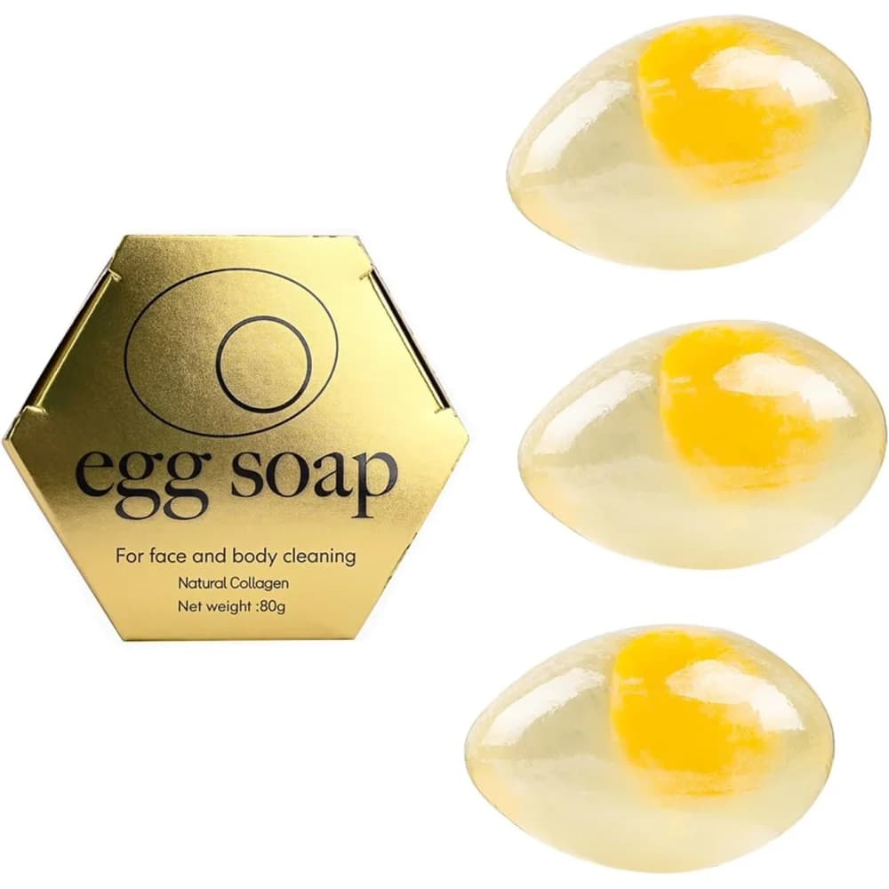 Organic Collagen Egg Soap Handmade Cleansing Bar, 80g, 5-Pack