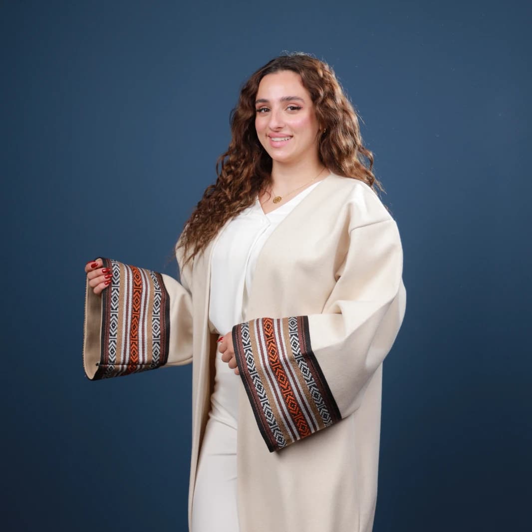 Brown & Beige Embroidered Bisht