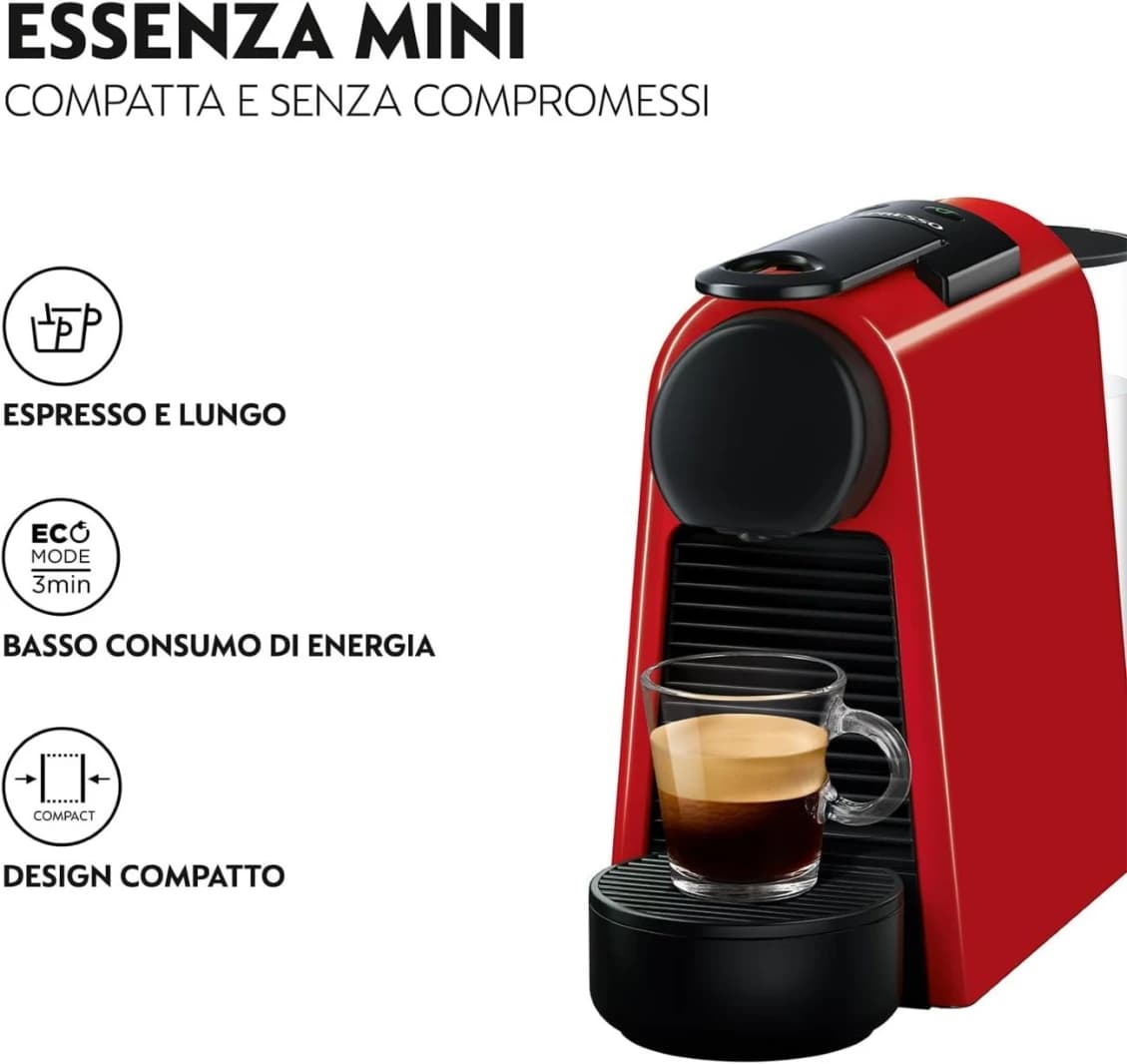 Nespresso Coffee Maker Machine - Essenza Mini D30 Red
