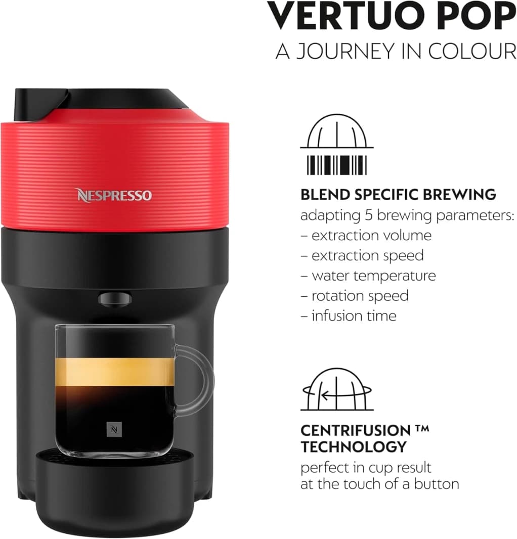 Nespresso Vertuo Pop Coffee Machine - Spicy Red