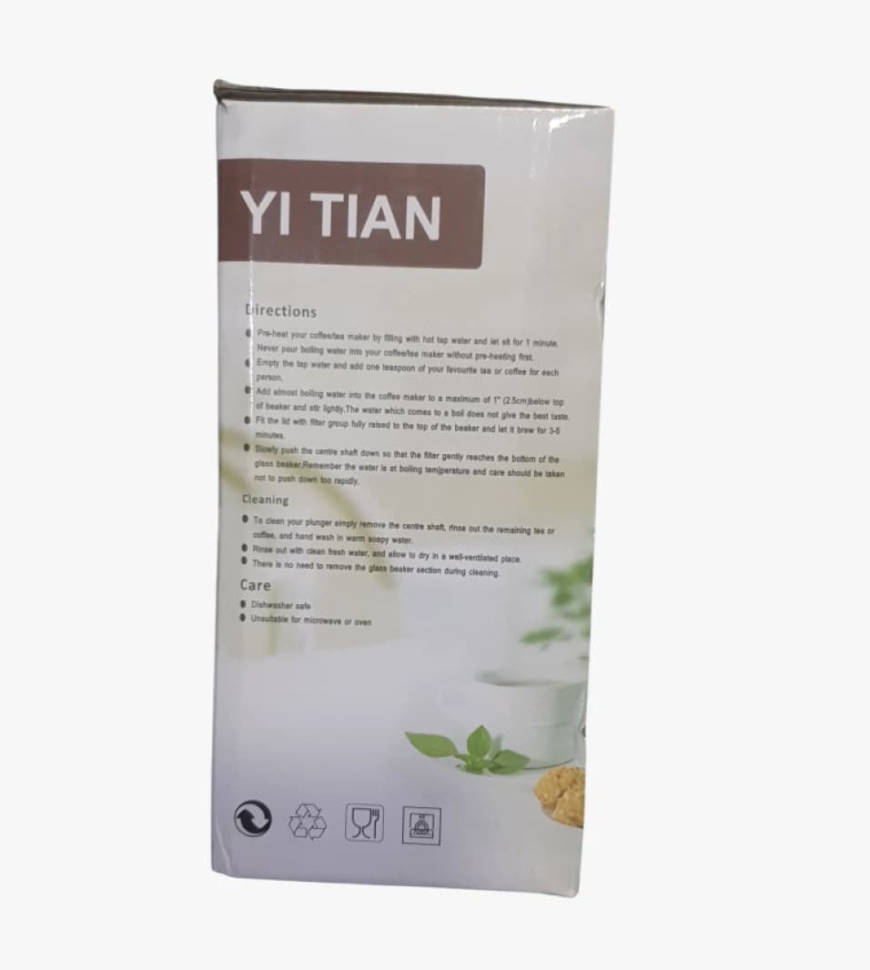 Yi Tian Tea and Coffee Maker with Modern French Press for User Convenience