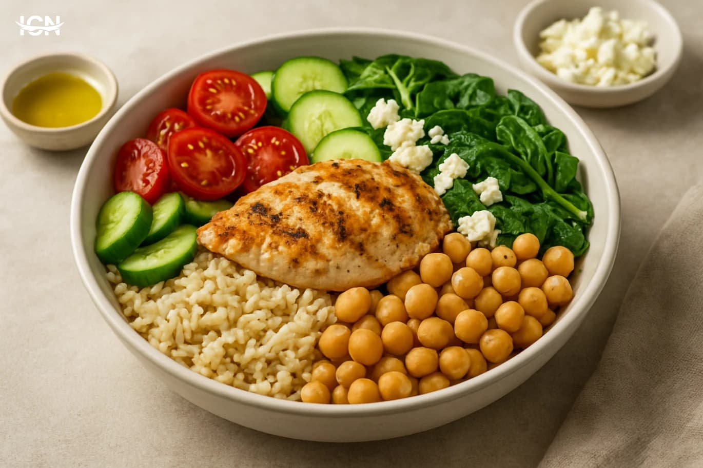 High Protein Mediterranean Lunch Bowls