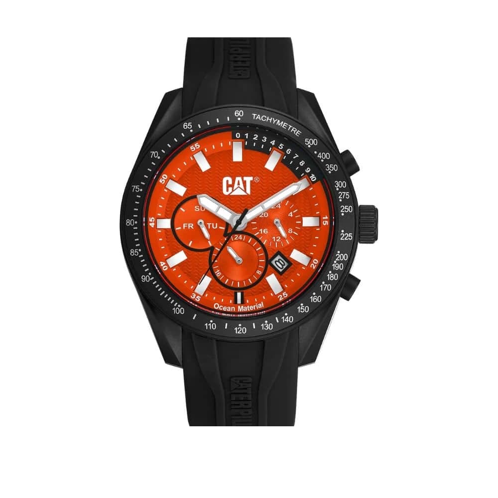 Cat Oceania Multi Watch with Red Dial and Black Strap