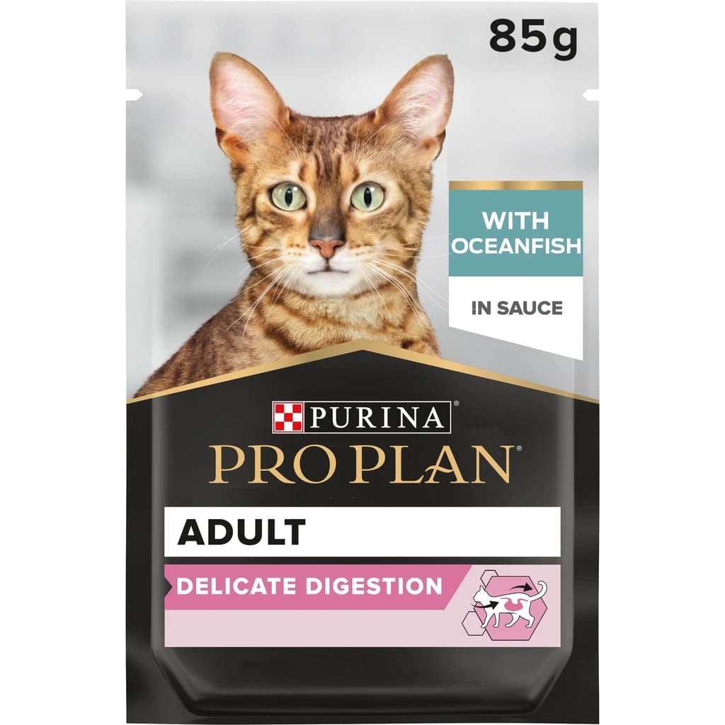 Pro Plan Adult Delicate Digestion Cat Food Pouch Oceanfish in Gravy 85g