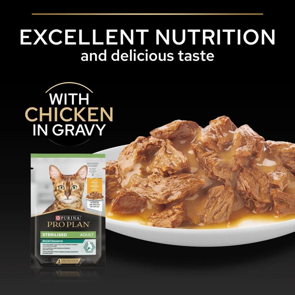 Pro Plan Sterilized Adult Renal Plus Wet Cat Food - Chicken in Gravy 85g