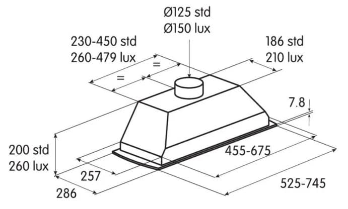 AOSTA52 Built-in Hood 52cm