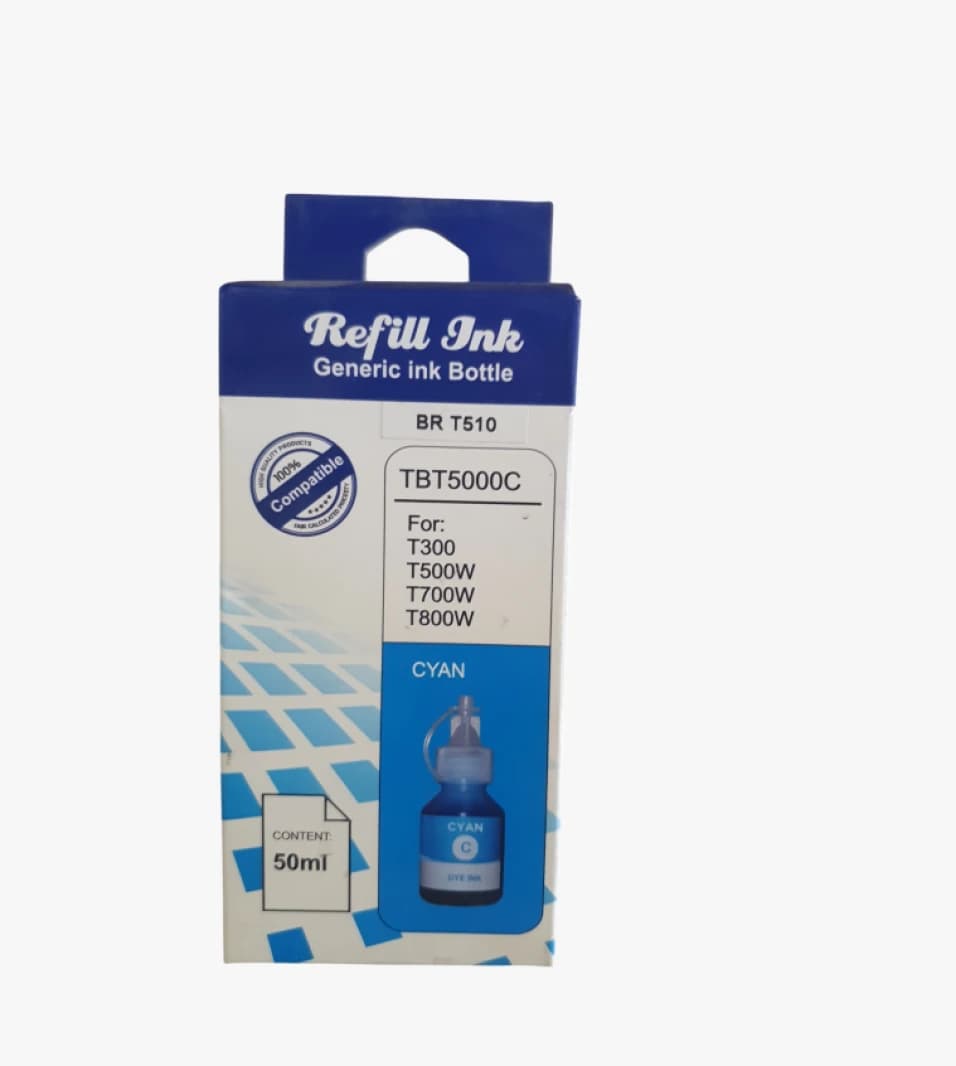 Cyan Ink Refill Bottle by TBT5000C for T300 T500W T700W T800W High-Quality Printer Solution