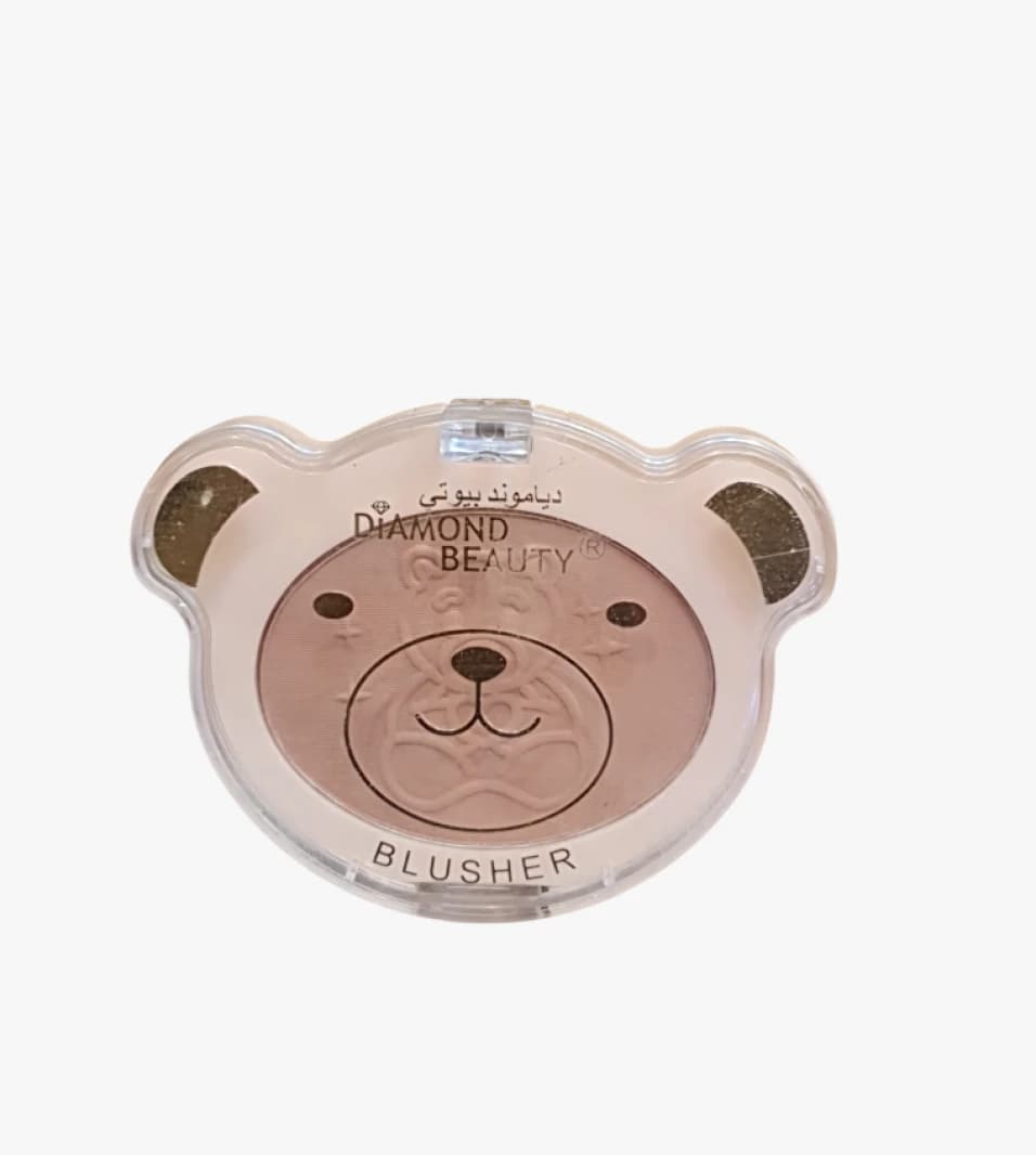 Diamond Beauty Blusher Bear Face Design for Kids and Adults, A Perfect Addition to Any Makeup Routine.