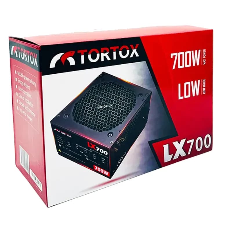 Tortox 700W Power Supply Low Noise ATX For Gaming PC Case Black-LX700
