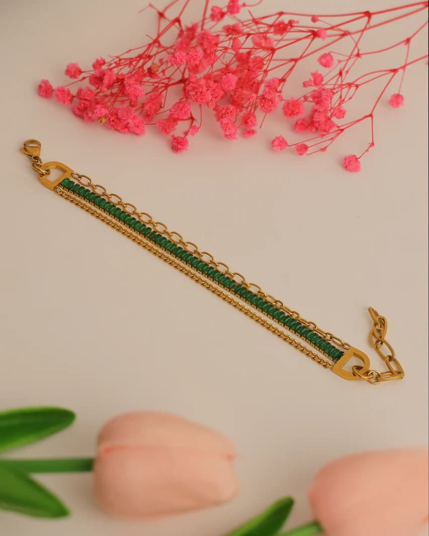 Golden Emerald Bracelet