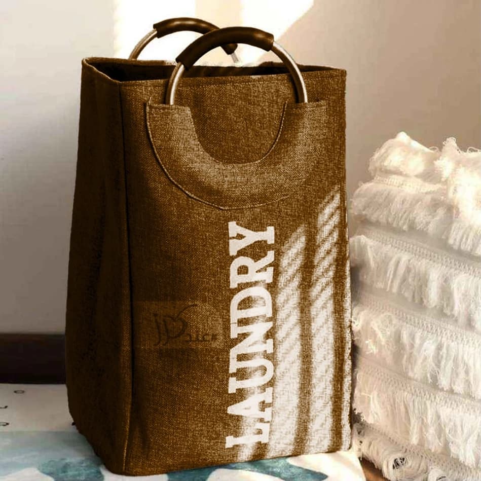 Brown Foldable Laundry Basket