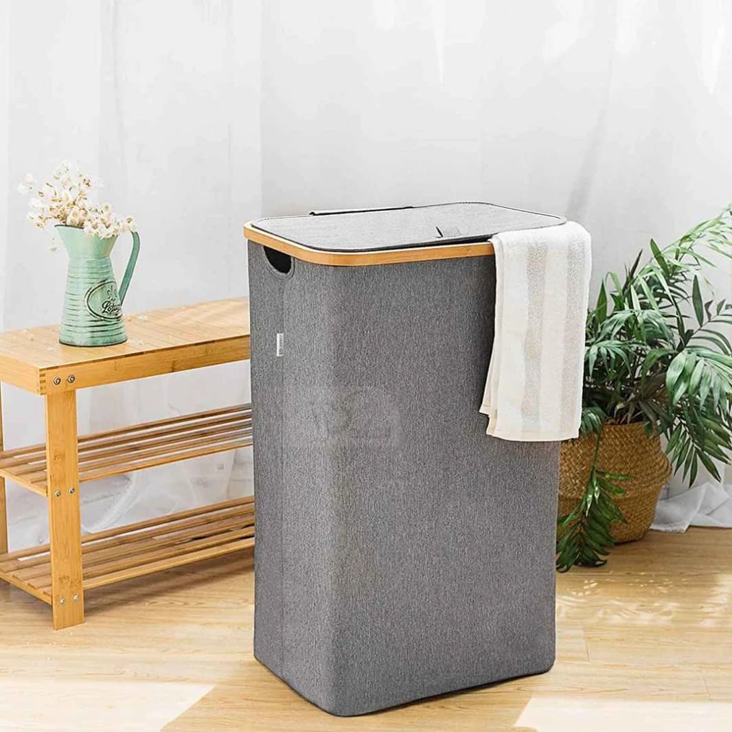 Laundry Basket with Bamboo Handle