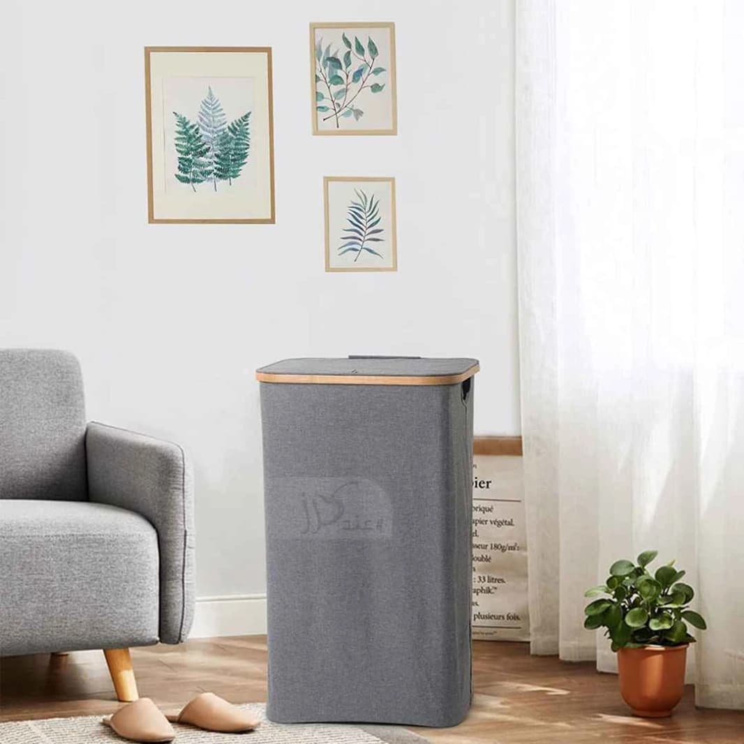 Laundry Basket with Bamboo Handle