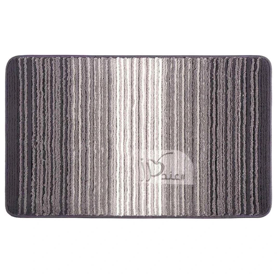 Striped Waterproof Bath Mat Soft Polyester Absorbent Anti-Slip