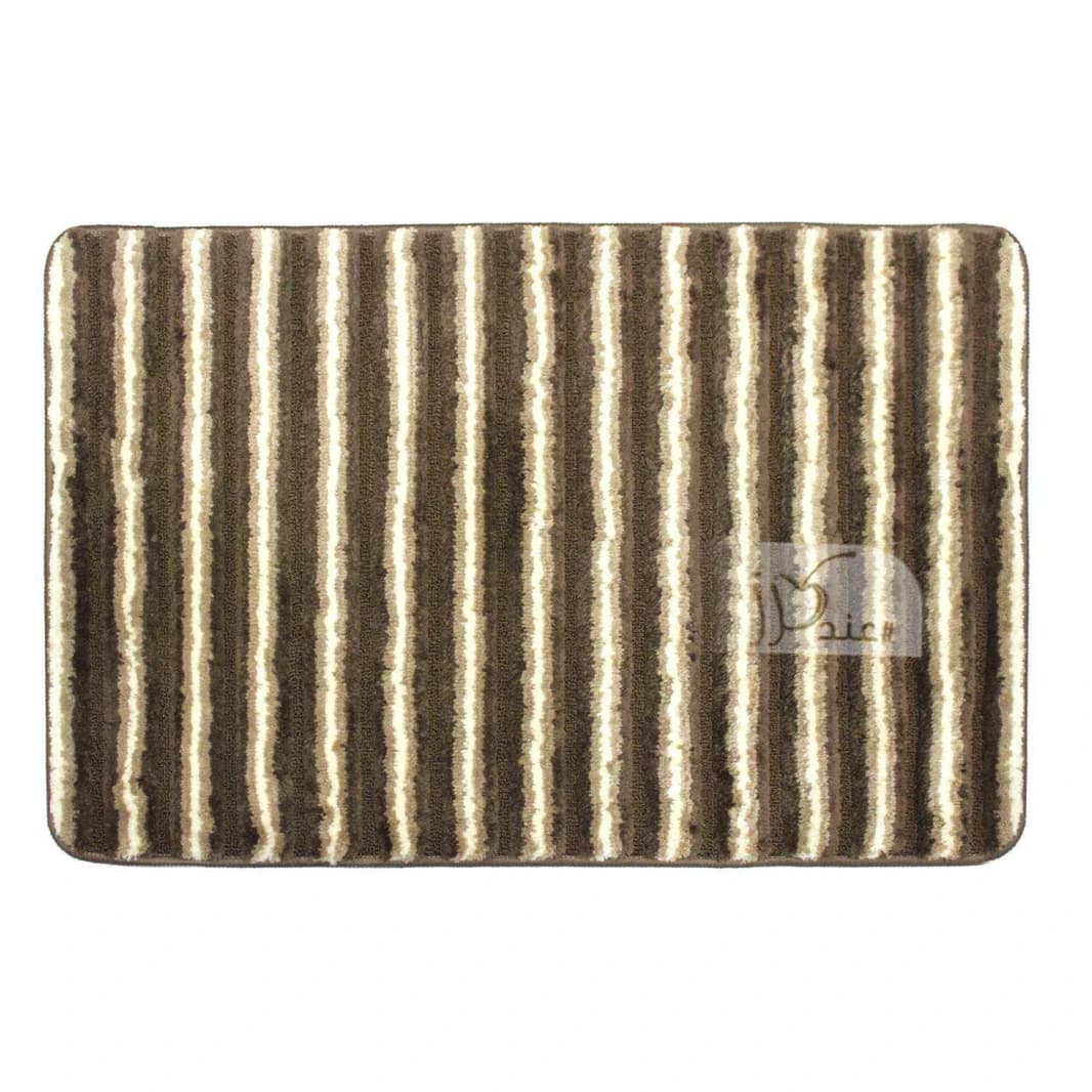 Striped Waterproof Bath Mat Soft Polyester Absorbent Anti-Slip (60X90cm)