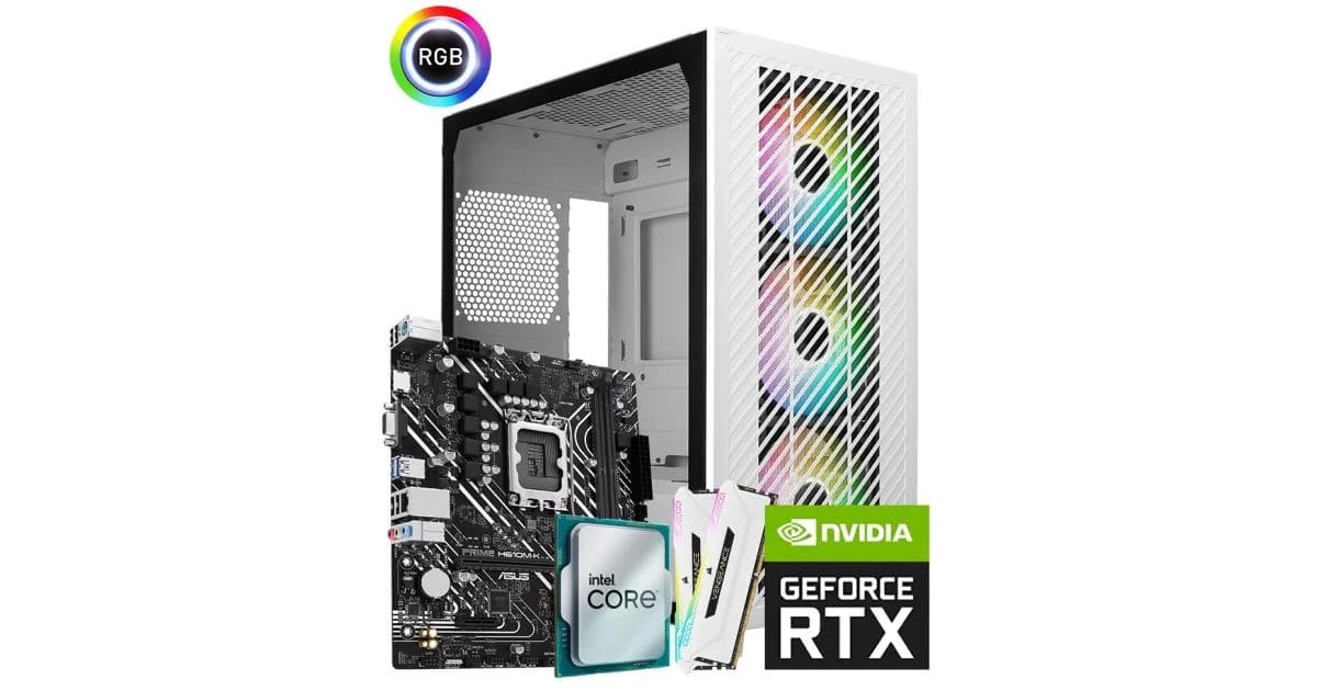 INTEL CORE i5 12400F // RTX 5060 8GB // 16GB RAM DDR4 - Black & White Budget Build