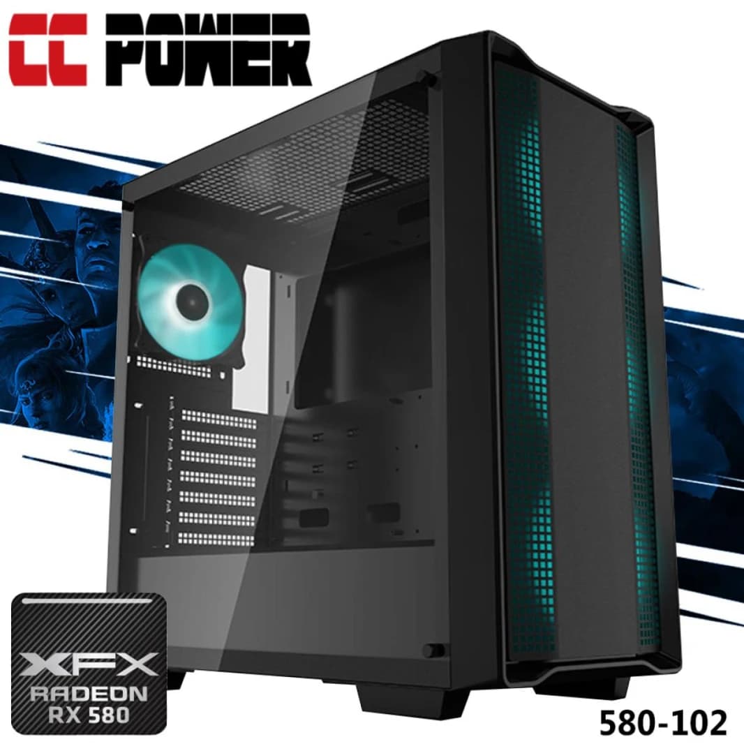 CC Power 580-102 Gaming PC with Intel Core i3 & AMD Radeon RX 580
