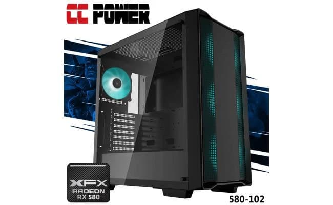 CC Power 580-102 Gaming PC with Intel Core i3 & AMD Radeon RX 580