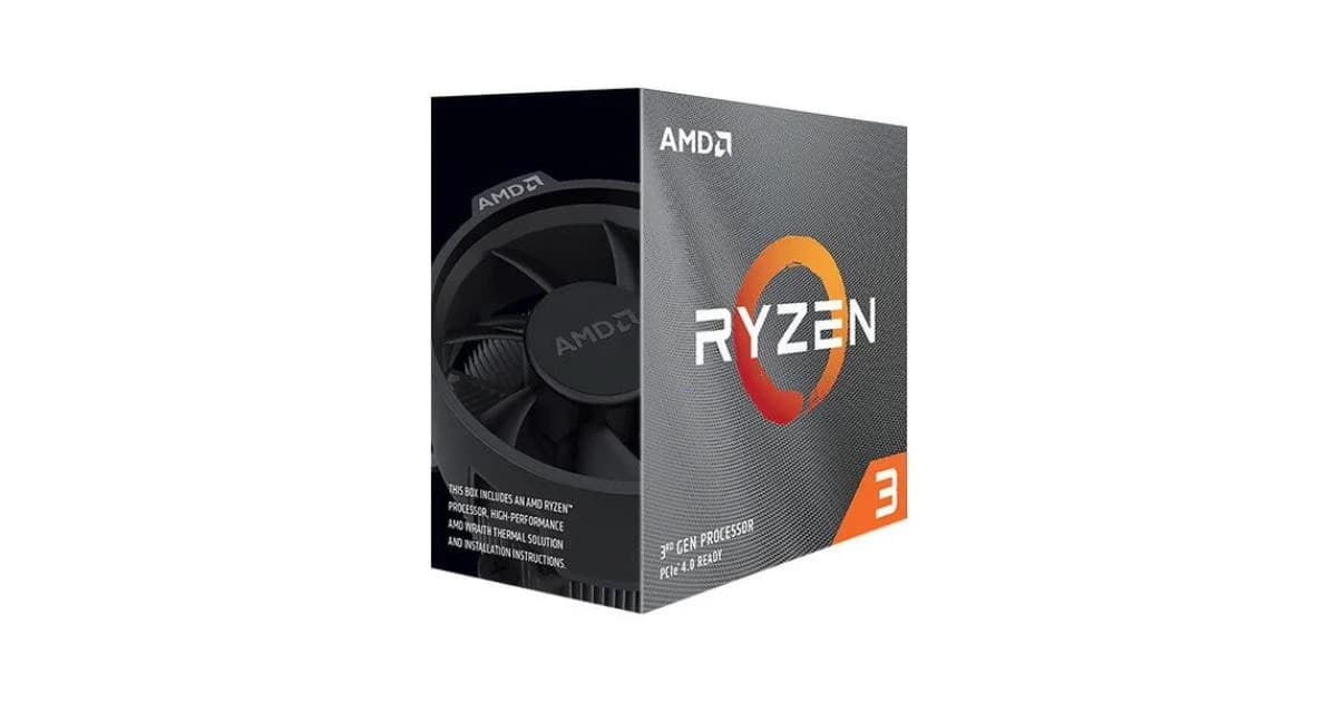 AMD Ryzen 3 3100 CPU, 4 Cores 8 Threads Up To 3.9GHz Processor