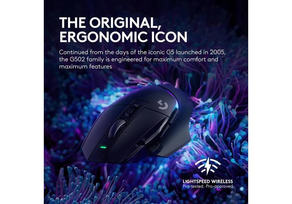 Logitech G502 X Plus Wireless Gaming Mouse, Lightspeed, HERO 25K, Black