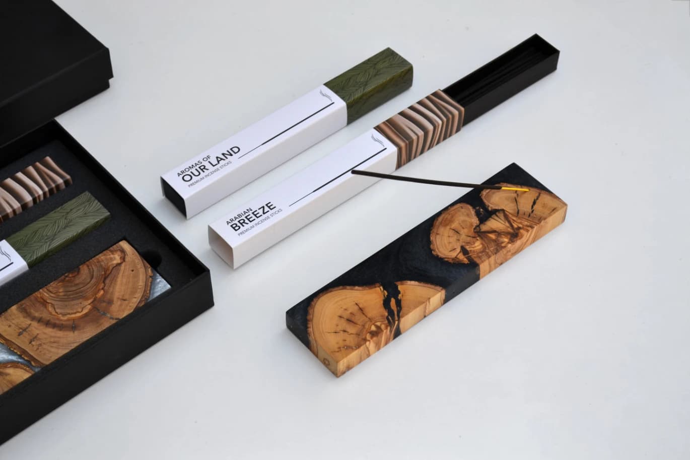 Olive Wood Incense Stick Burner