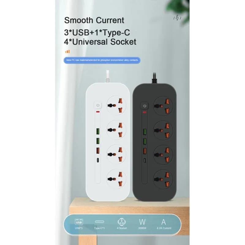 Power Socket T20 Premium 3000W with USB and Switch
