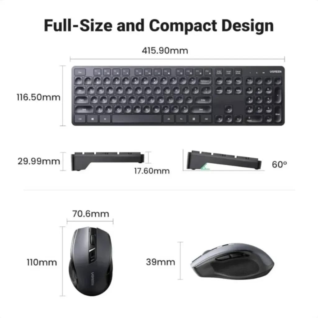 UGREEN MK331 Wireless 2.4GHz Keyboard & Mouse Combo