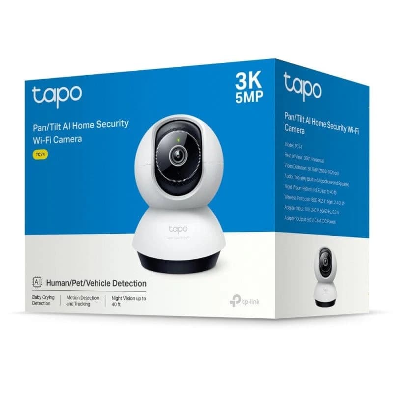 5MP Pan/Tilt AI Home Security Wi-Fi Camera Tapo TC74