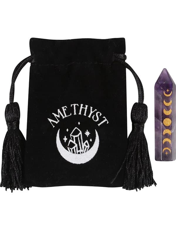 Amethyst Moon Phase Crystal Point