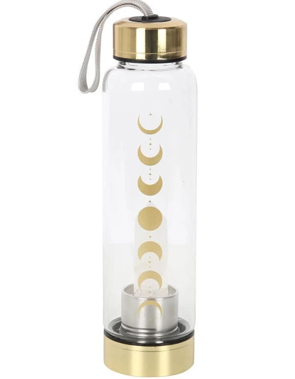 Quartz Moon Phase Glass Water Bottle