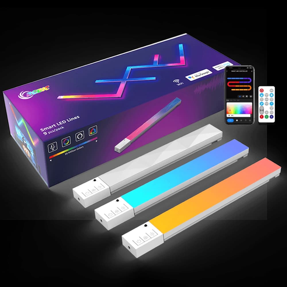 RGBIC DIY Smart Dream Color LED Light Bar 9 Pcs