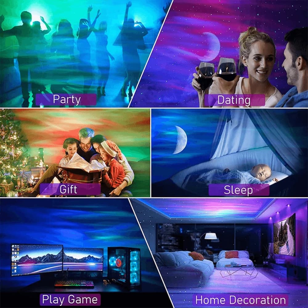 Northern Lights Aurora Projector Galaxy Star Bluetooth Speaker