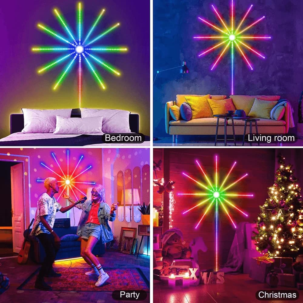 Firework LED Strip Lights Music Sync Bluetooth with Remote