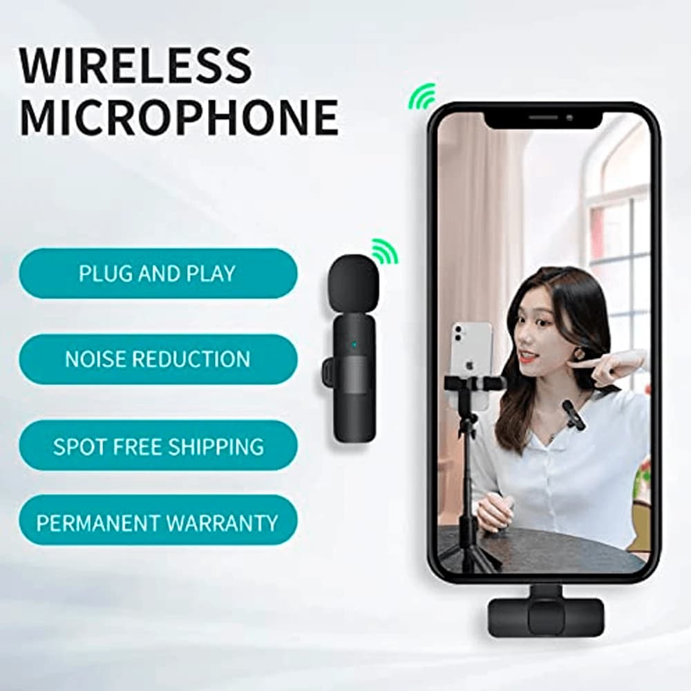 K8 Wireless Collar Mic for iPhone/Android & Type C