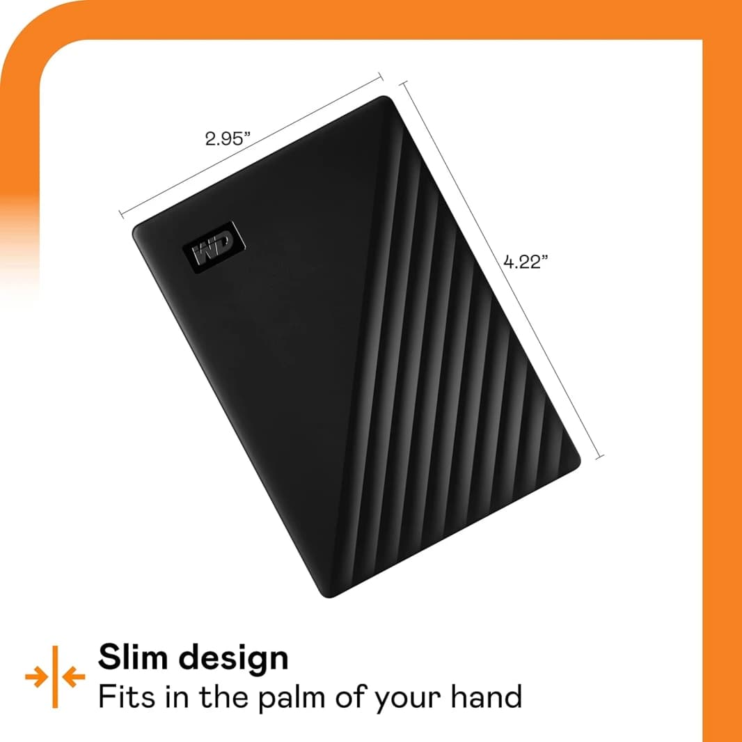 WD (1/2)TB My Passport, Portable External Hard Drive, Black, Backup Software