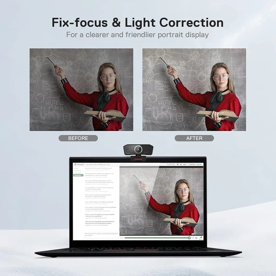 Redragon Gw800 1080p PC Webcam with Built-in Dual Microphone, 360° Rotation