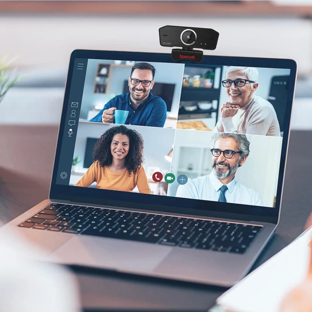 Redragon Gw800 1080p PC Webcam with Built-in Dual Microphone, 360° Rotation