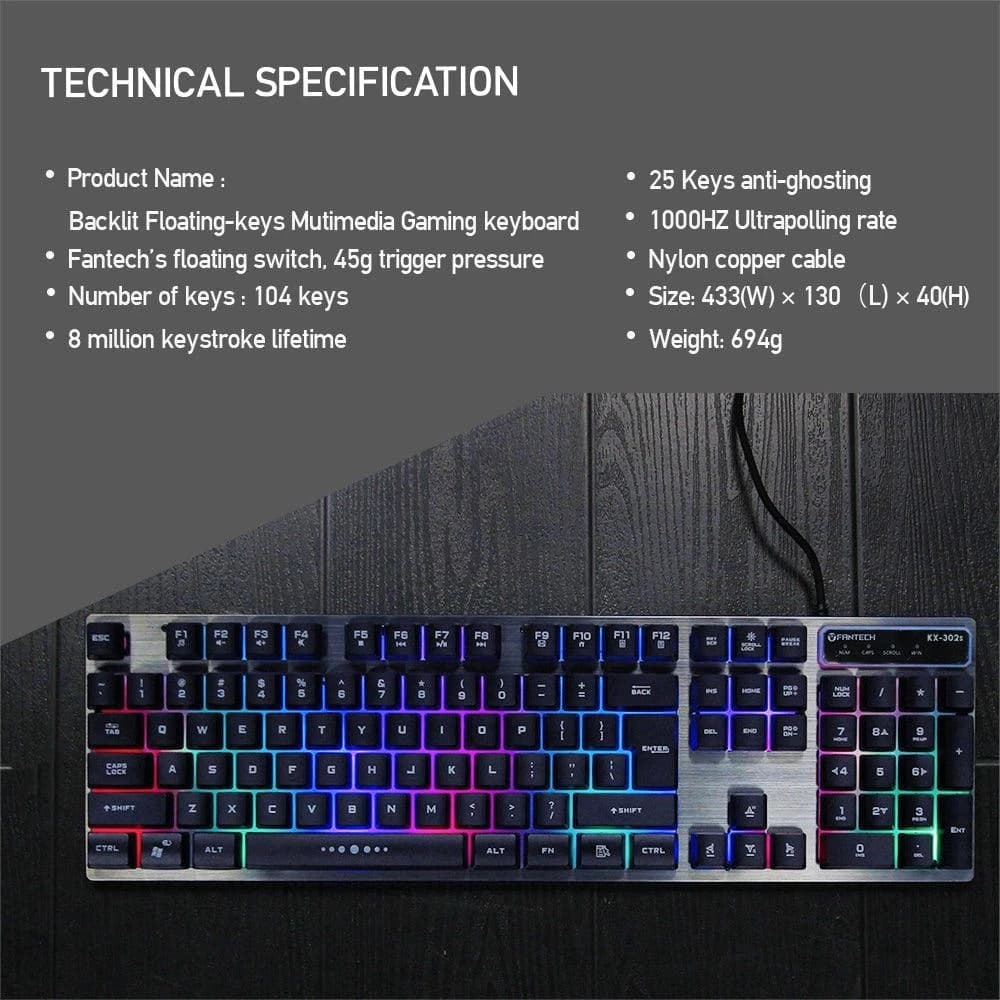 Fantech Kx-302s Major Gaming Keyboard and Mouse Combo