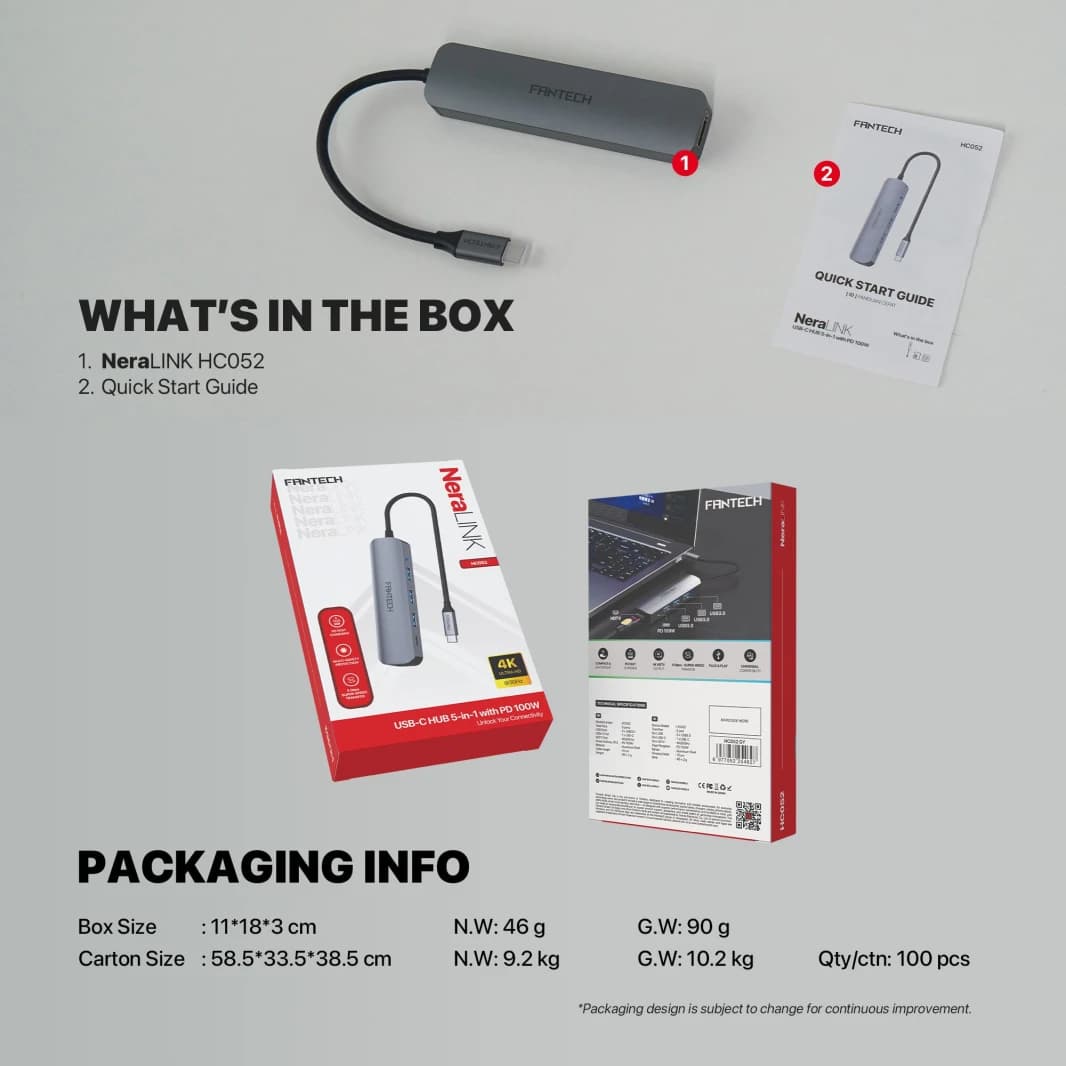 FANTECH HC052 USB C Hub 5 in 1