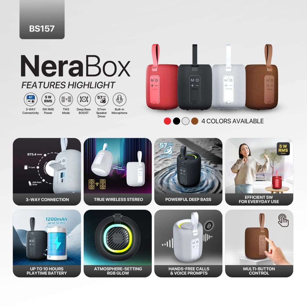 FANTECH NeraBox 5W Portable Speaker - Gray