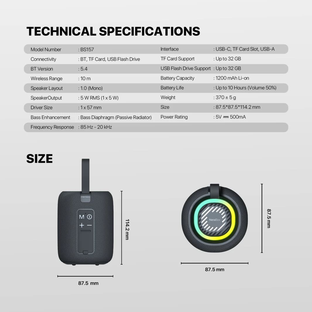 FANTECH NeraBox 5W Portable Speaker - Gray