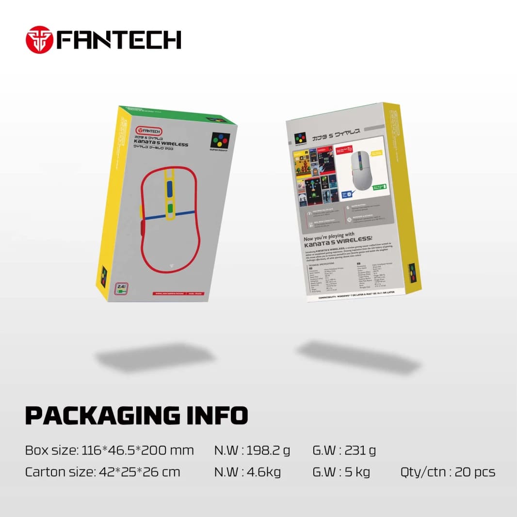 Fantech Kanata WG9s Super Maxfit Wireless Gaming Mouse - Dual Mode Connection