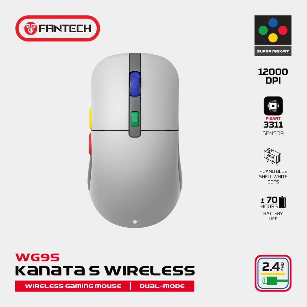 Fantech Kanata WG9s Super Maxfit Wireless Gaming Mouse - Dual Mode Connection