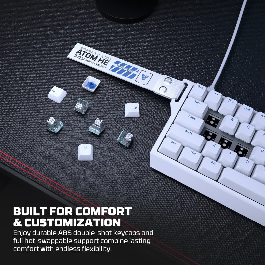 Fantech Magnetic Switch Keyboard ATOM HE68 Series MK811, White