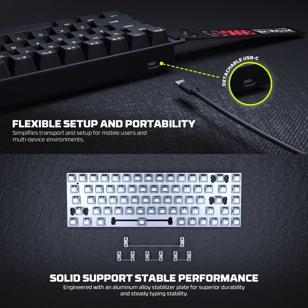 Fantech Magnetic Switch Keyboard ATOM HE68 Series MK811, White