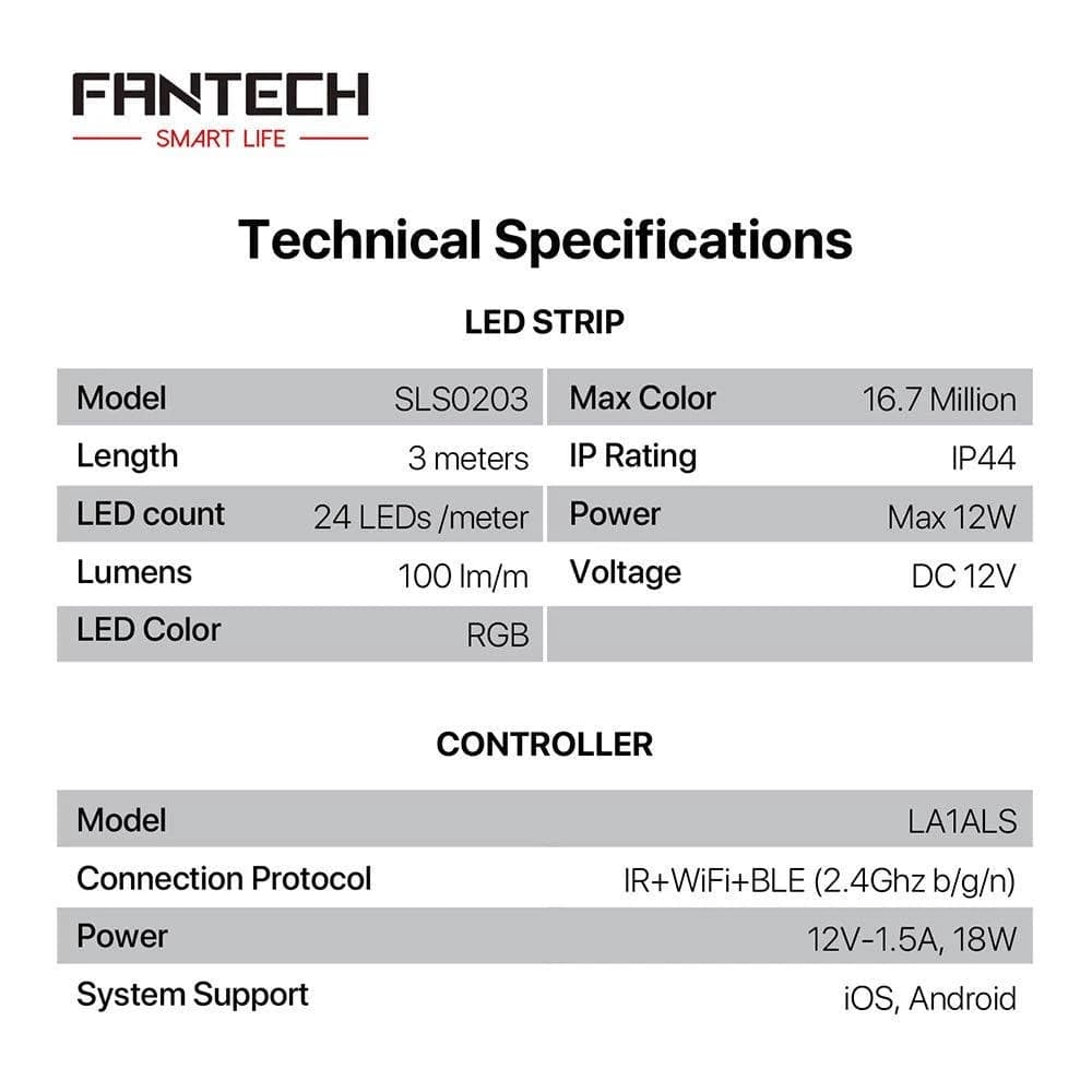 Fantech Smart RGB LED Strip Set SLS0203 + LA1ALS 6m